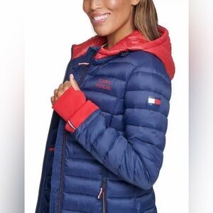 NWT Tommy Hilfiger Blue and Red Puffer Jacket